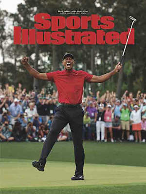 Tiger Woods on the cover of Sports Illustrated after his win at the 2019 Masters.